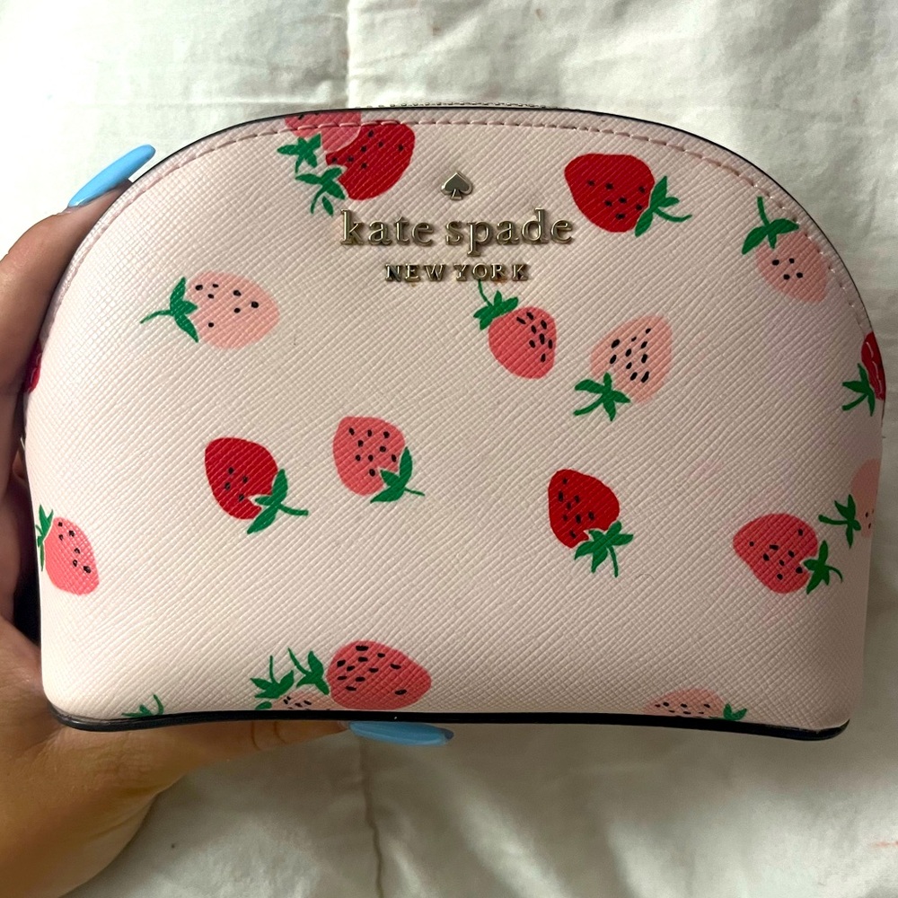 Kate Spade Pink Strawberry Cosmetic Bag